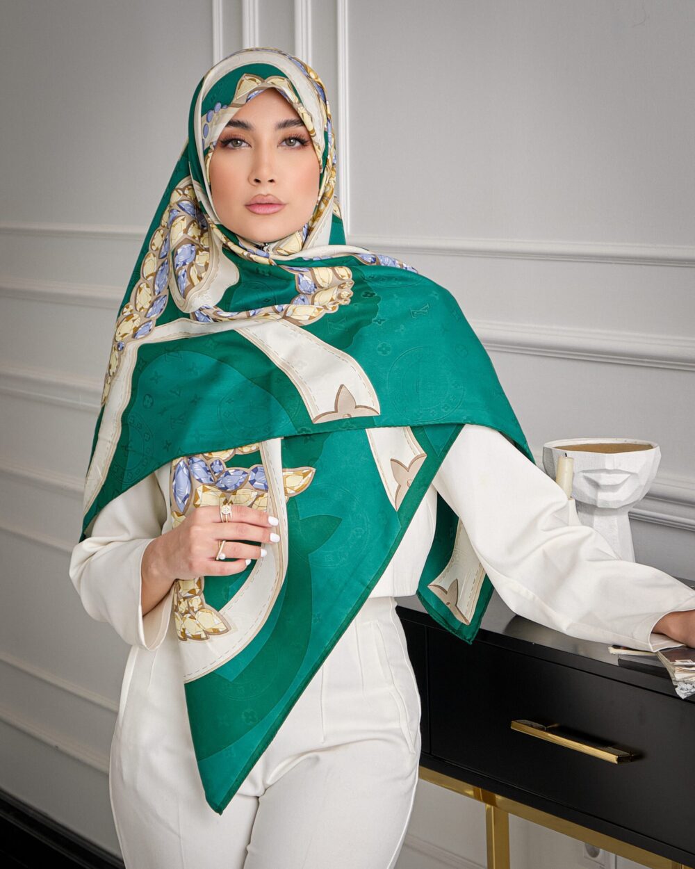 روسری ابریشم ژاکارد دراگون 30132 - Image 3