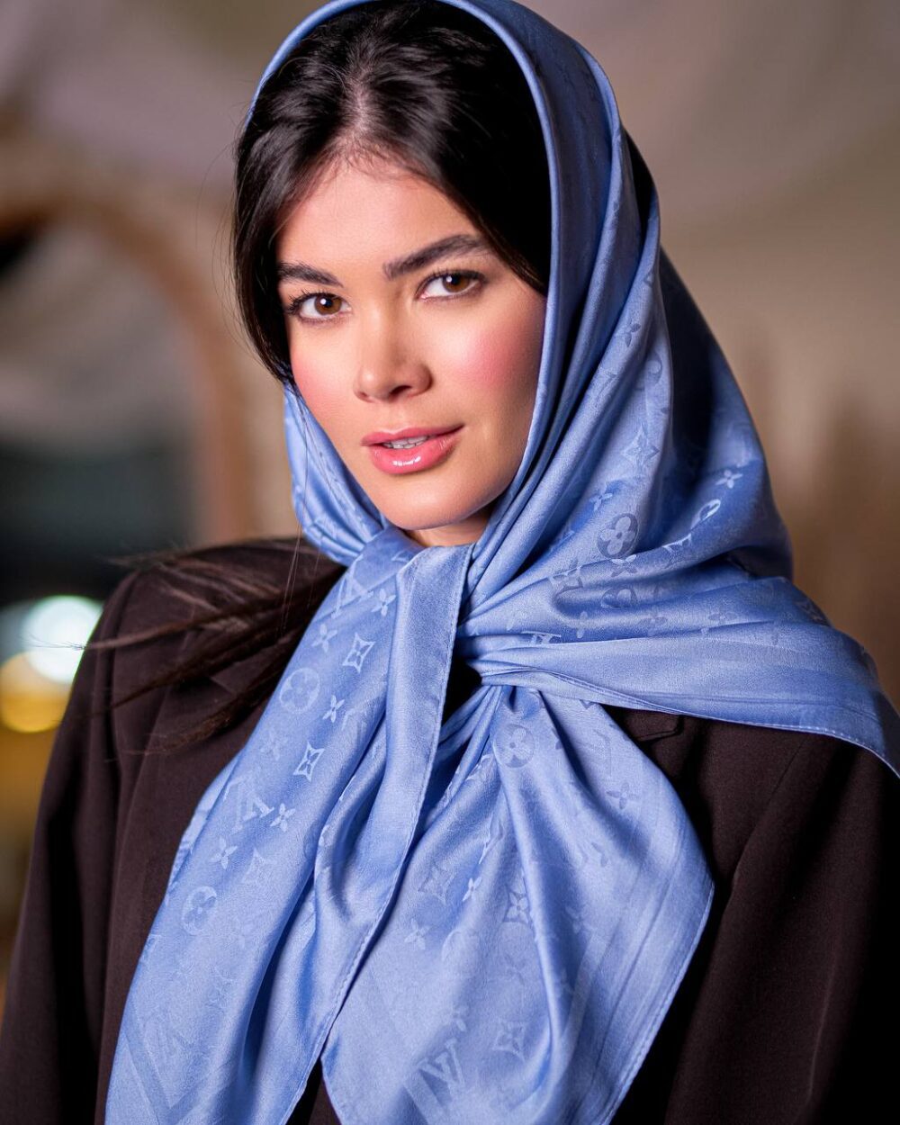 روسری ابریشم ژاکارد LV (قواره 90) 30127 - Image 8