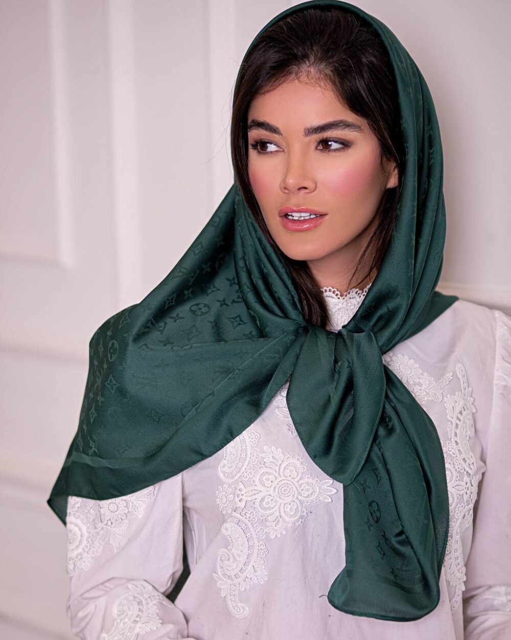 روسری ابریشم ژاکارد LV (قواره 90) 30127 - Image 5
