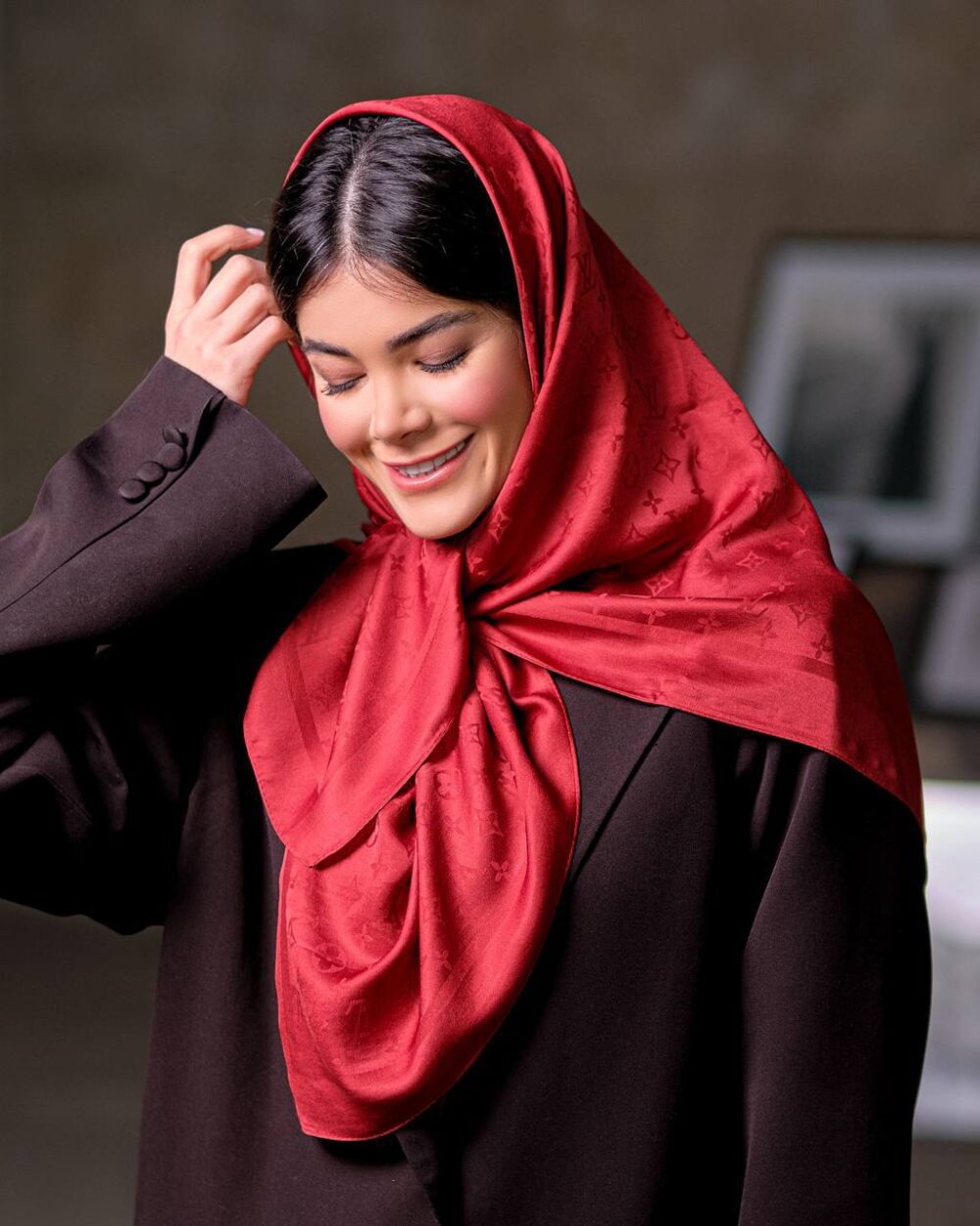 روسری ابریشم ژاکارد LV (قواره 90) 30127 - Image 3