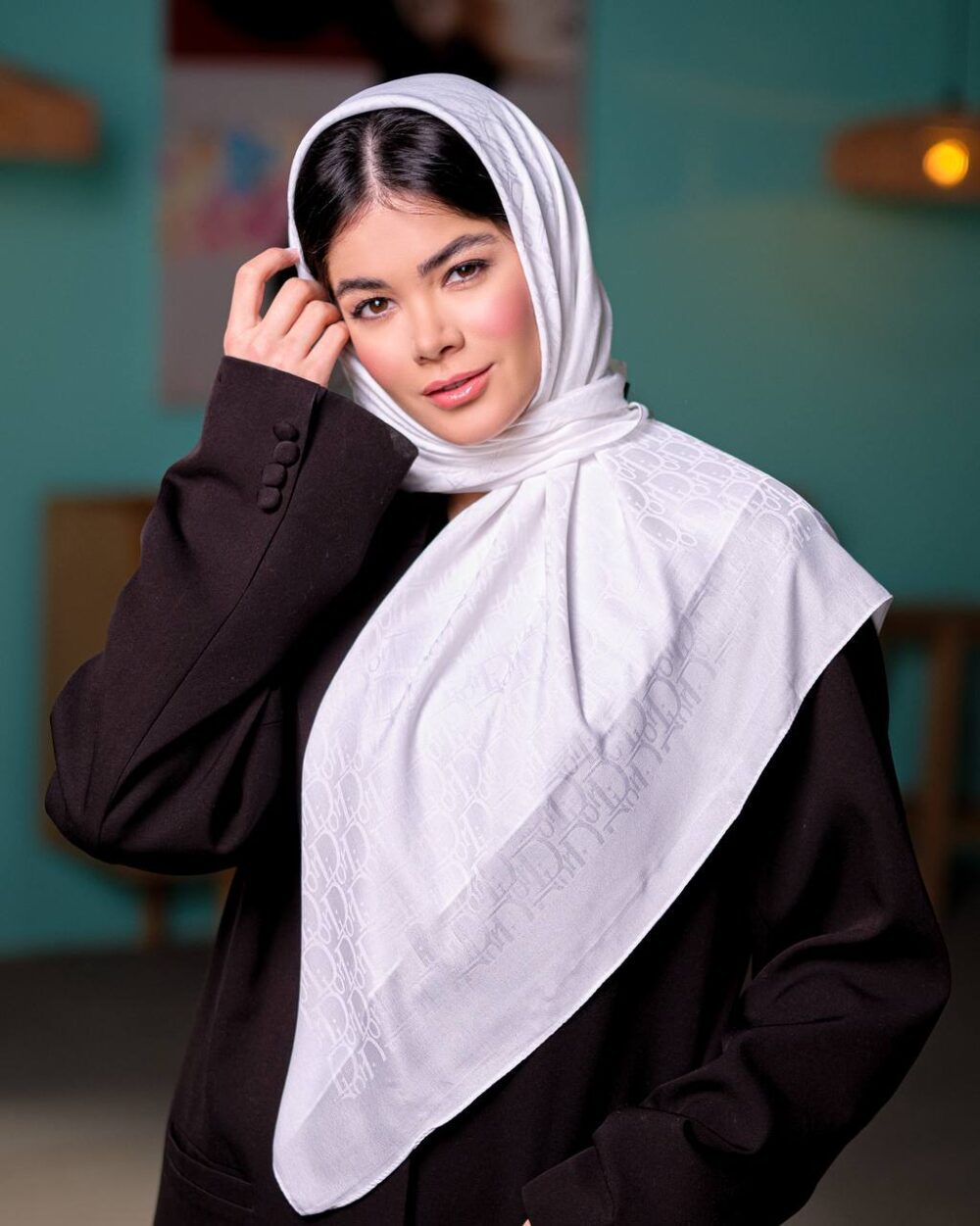 روسری ابریشم ژاکارد دیور (قواره 90) 30128 - Image 5